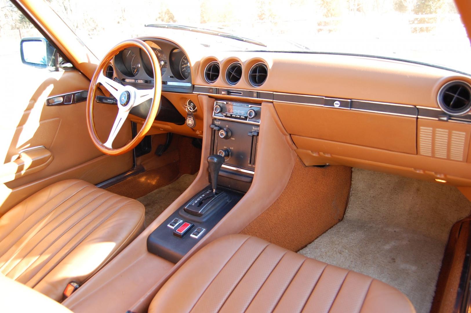 1976 Brown /Brown Leather Mercedes-Benz 450SL (10704412030) with an 4.5L V8 engine, Automatic transmission, located at 6528 Lower York Road, New Hope, PA, 18938, (215) 862-9555, 40.358707, -74.977882 - Here we have a nice 1976 Mercedes 450SL convertible with a 4.5L V8 engine putting power to the rear wheels via an automatic transmission. Some options on this vehicle include brown leather, wood trim, power windows, removable hard top, heat, A/C, AM/FM radio, cruise control, wood steering wheel, 14 - Photo#13